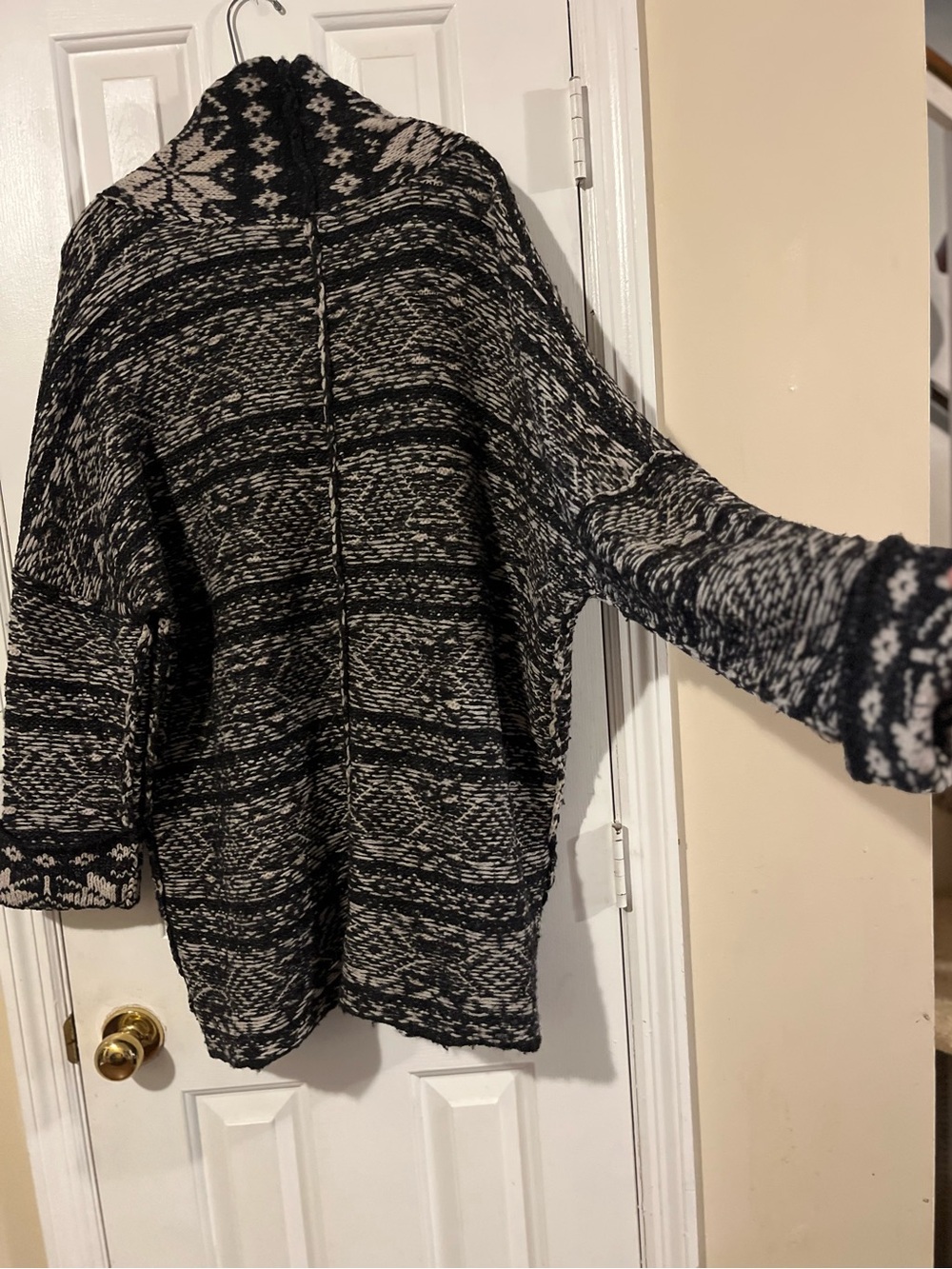 Free People Hidden Snowflake Inside Out Cardigan Jacket • Wool Blend • Oversized - Picture 12 of 16